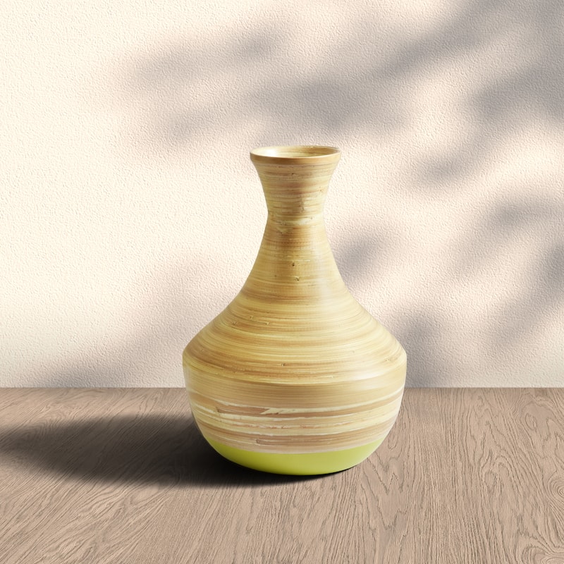 Tropics Bamboo Vase - Green - 12 Inches
