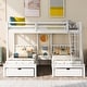 preview thumbnail 2 of 7, White Full Over Twin Bunk Bed with Storage Drawers and Guardrails