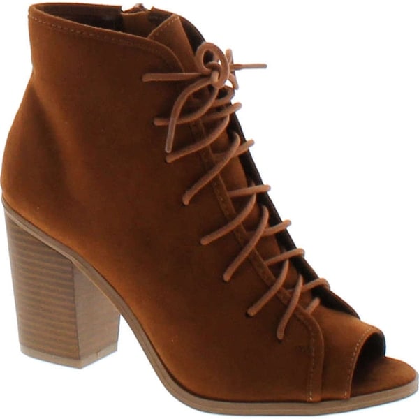 suede peep toe ankle boots