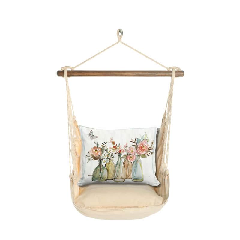 Magnolia Casual Swing Set 4 piece - Magnolia Stripe w/ Flowers in Glass Bottles
