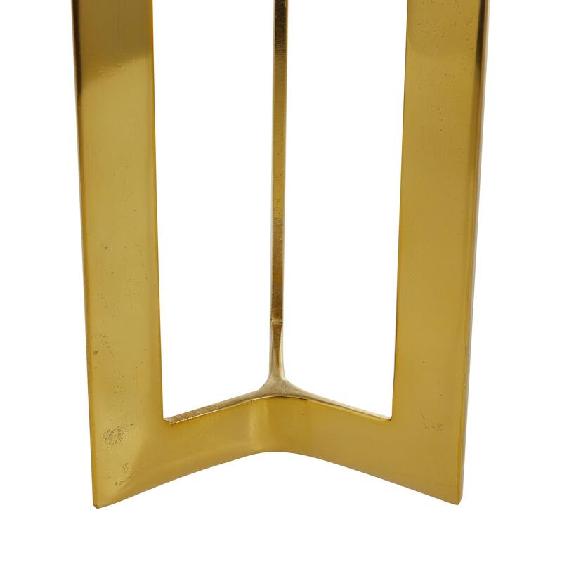 Aluminum Metal Geometric Pillar Decorative Candle Holder - Set of 2 Silver or Gold - CosmoLiving by Cosmopolitan