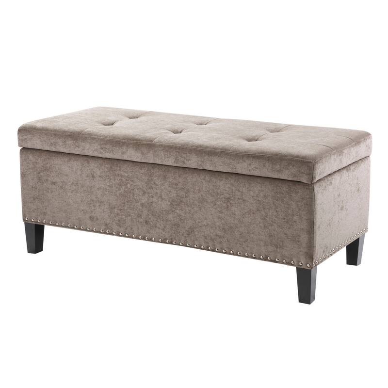 Mid-Century Modern Upholstered Storage Bench with Tufted Top - Perfect for Stylish Interiors
