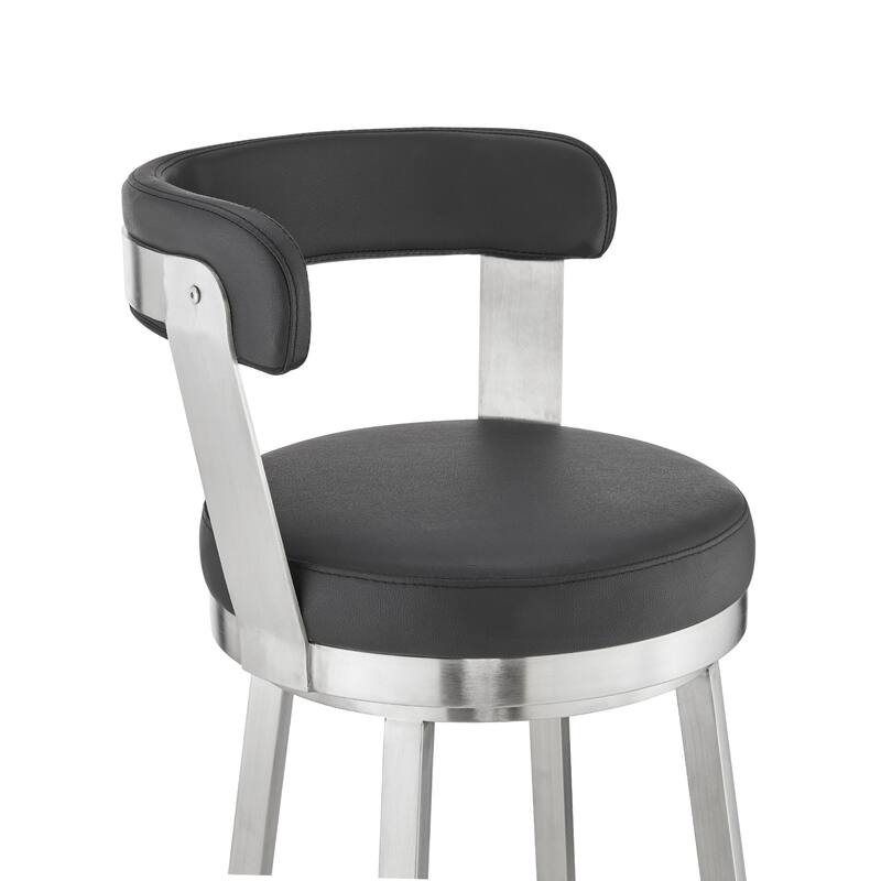 Bryant Counter or Bar Stool in Faux Leather and Metal
