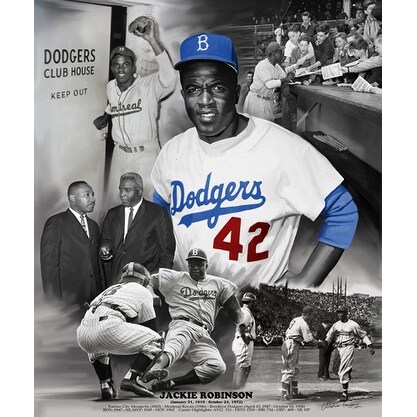 Baseball Poster Jackie Robinson Poster Quote Canvas Poster Wall Art Decor  Print Picture Paintings for Living Room Bedroom Decoration Frame