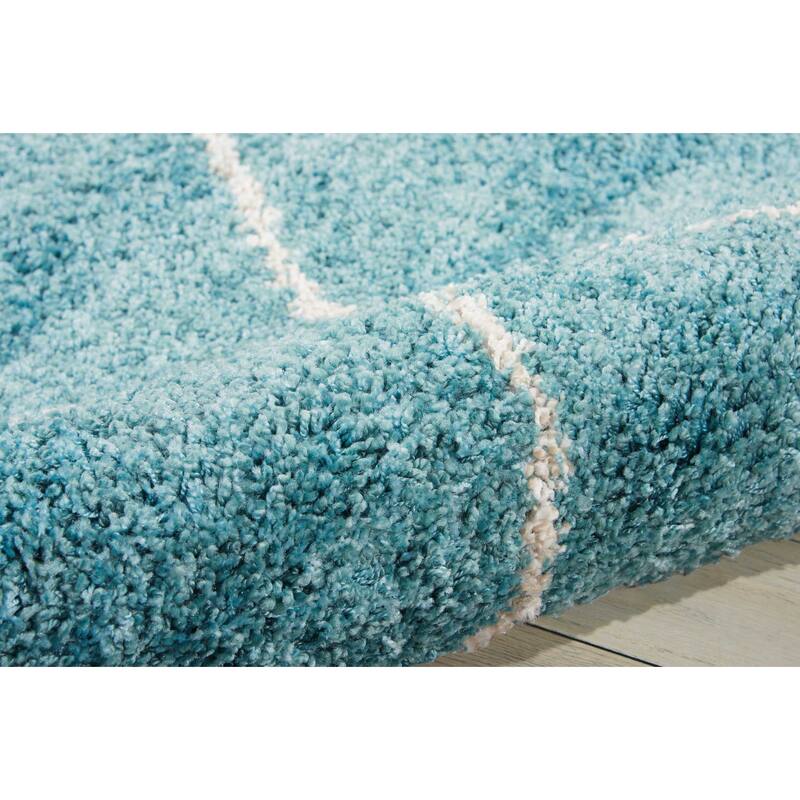 Nourison Brisbane Large Diamond Geometric Modern Shag Area Rug