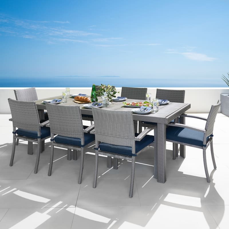 Portofino Comfort 9 Piece Sunbrella Outdoor Patio Dining Set