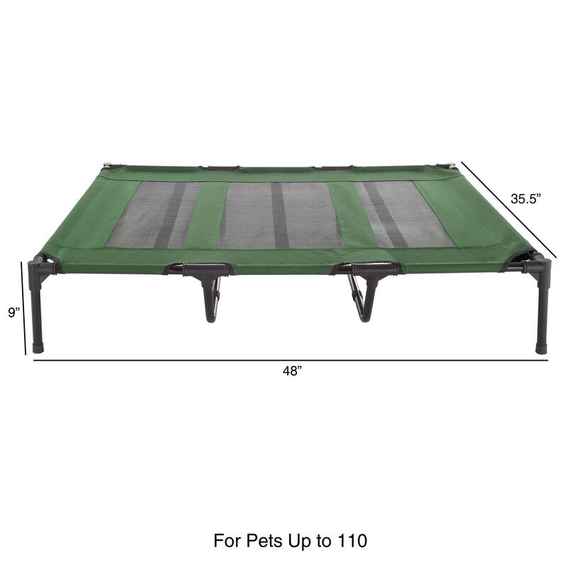 Petmaker Steel Frame Elevated Dog Bed with Non-Slip Feet - Indoor/Outdoor Puppy Cot for Pets