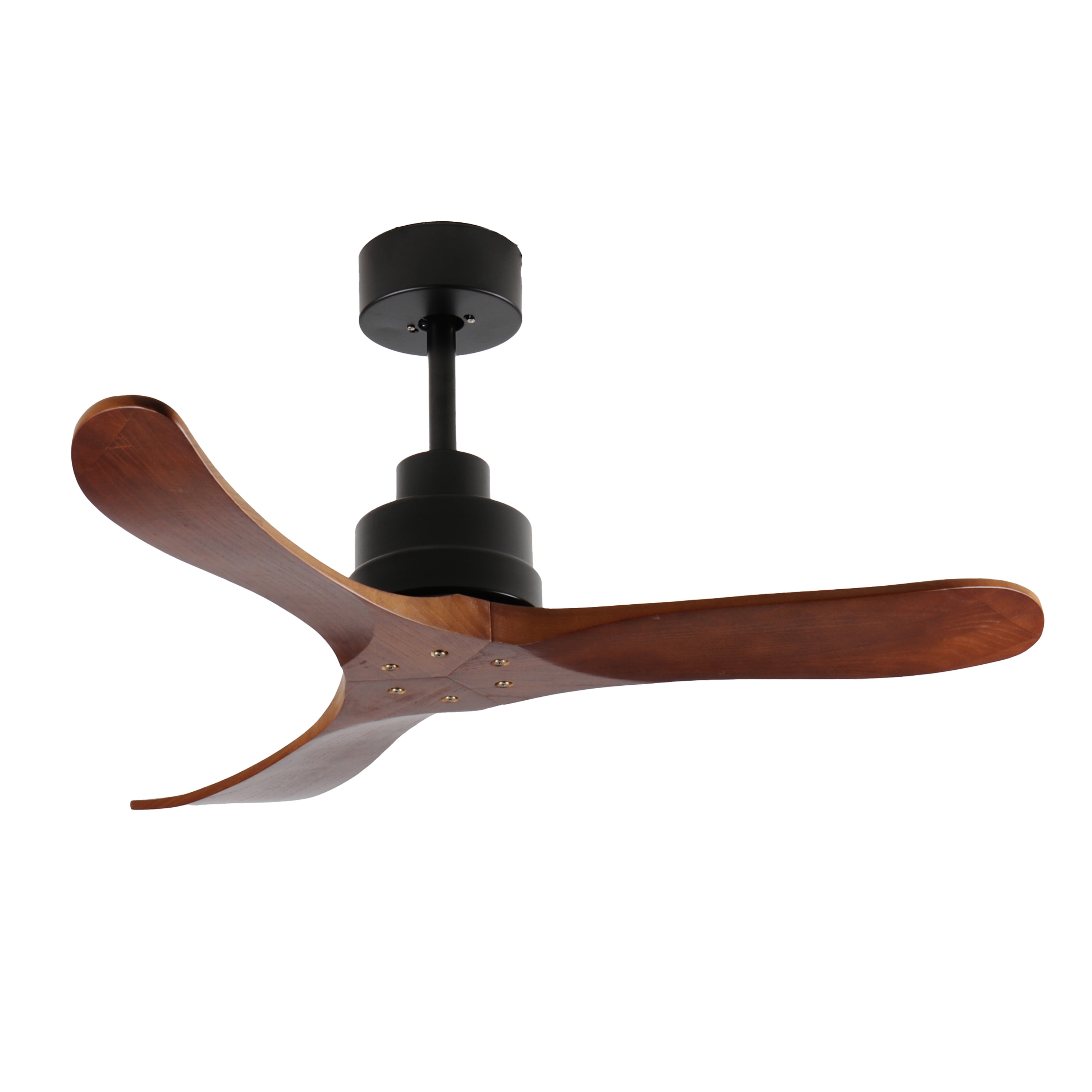 42-Inch Ceiling Fan, Solid Wood Blades, Sloped Ceiling ≤15, Reversible Quiet DC Motor, Remote Control with 6 Speeds