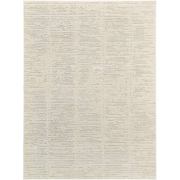slide 2 of 10, Nourison Ivory Hues Indoor only Cream / Ivory Abstract Area Rug Ivory/Grey - 3' 11" x 5' 11" - Rectangle