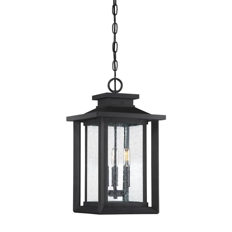 Wakefield 3-Light Outdoor Hanging Lantern in Earth Black