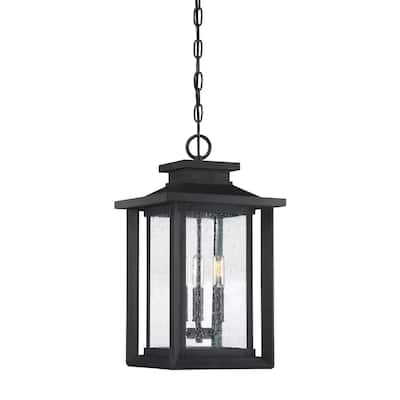 Wakefield 3-Light Outdoor Hanging Lantern in Earth Black