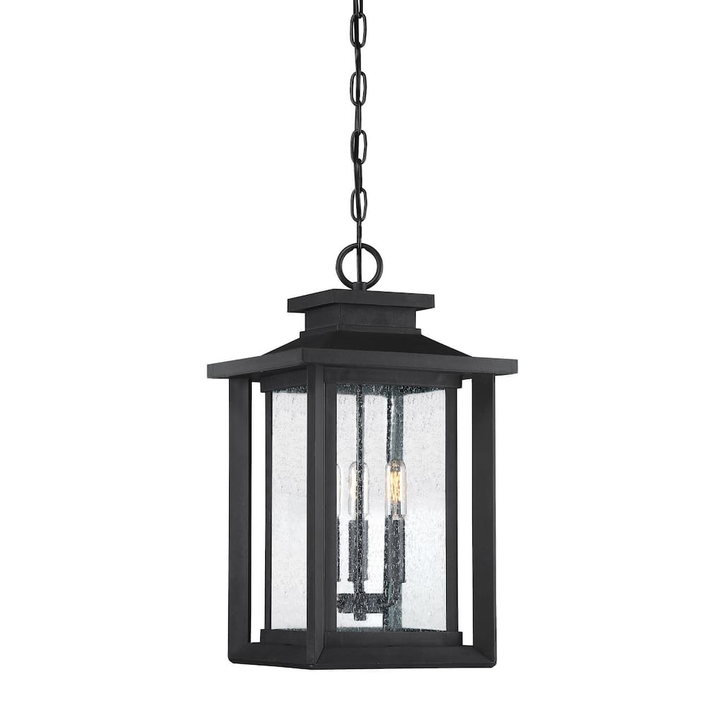 Wakefield 3-Light Outdoor Hanging Lantern in Earth Black