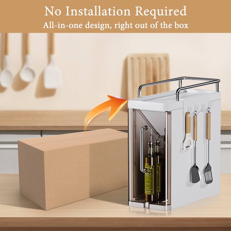 Desktop Narrow Storage Cabinet, Household Kitchen Storage Rack Multifunctional Spice Jar Rack