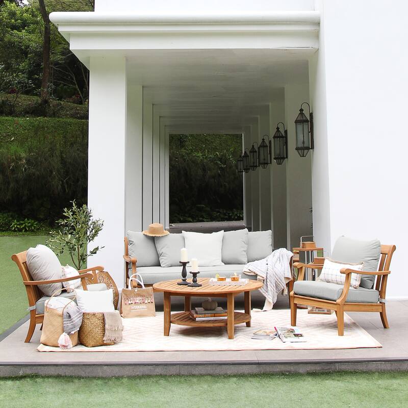 Cambridge Casual Robin Teak Outdoor Club Chair Set of 2
