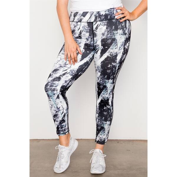 Shop Plus Size Active Athletic Mid Rise Abstract Leggings Free