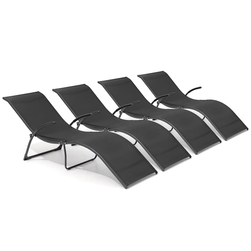 VredHom Outdoor Patio Aluminum Adjustable Chaise lounge Chairs with Wheels