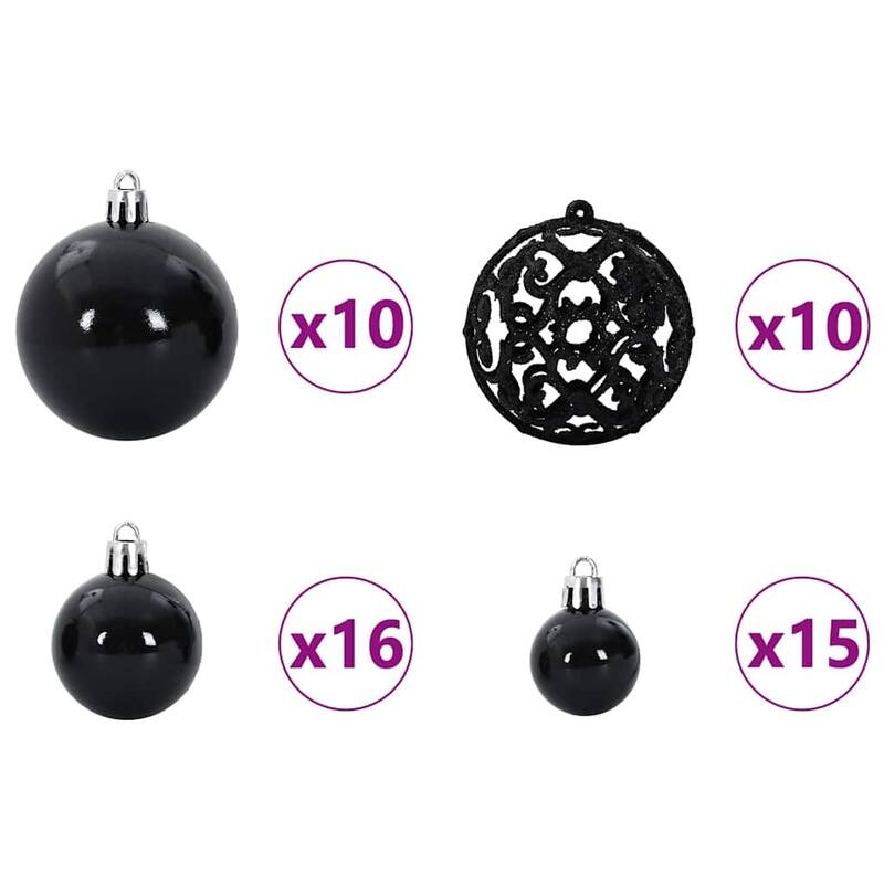 vidaXL Artificial Christmas Tree LED&Ball Set&Flocked Snow Decoration PVC&PE