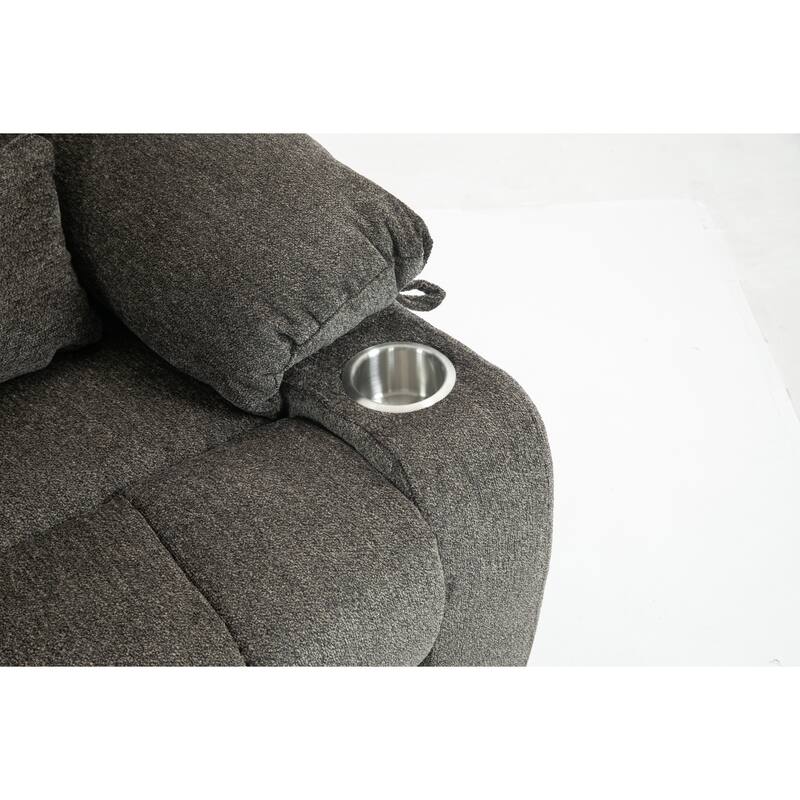 Lift Recliner Chair with Heat & Massage, Dual OKIN Motor Heavy-Duty Recliner Chair, Lounge Chair with Side Pockets & Cup Holders