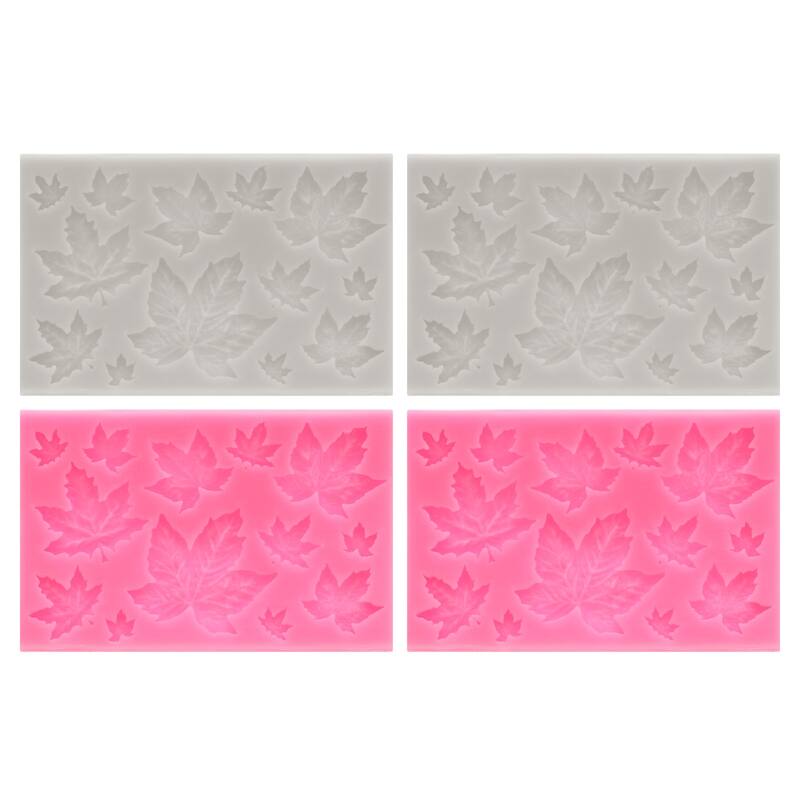 Polymer Clay Mold, Fondant Mold Maple Leaf Mold Silicone, Pink Grey