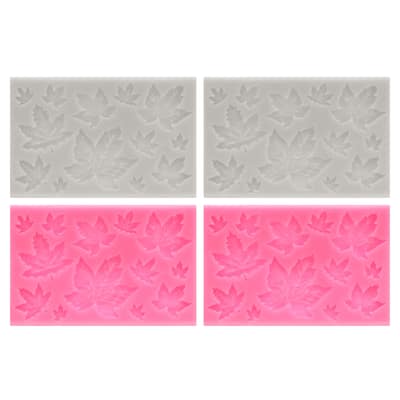 Polymer Clay Mold, Fondant Mold Maple Leaf Mold Silicone, Pink Grey