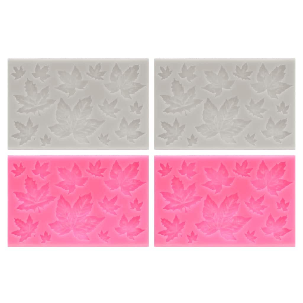 Polymer Clay Mold, Fondant Mold Maple Leaf Mold Silicone, Pink Grey
