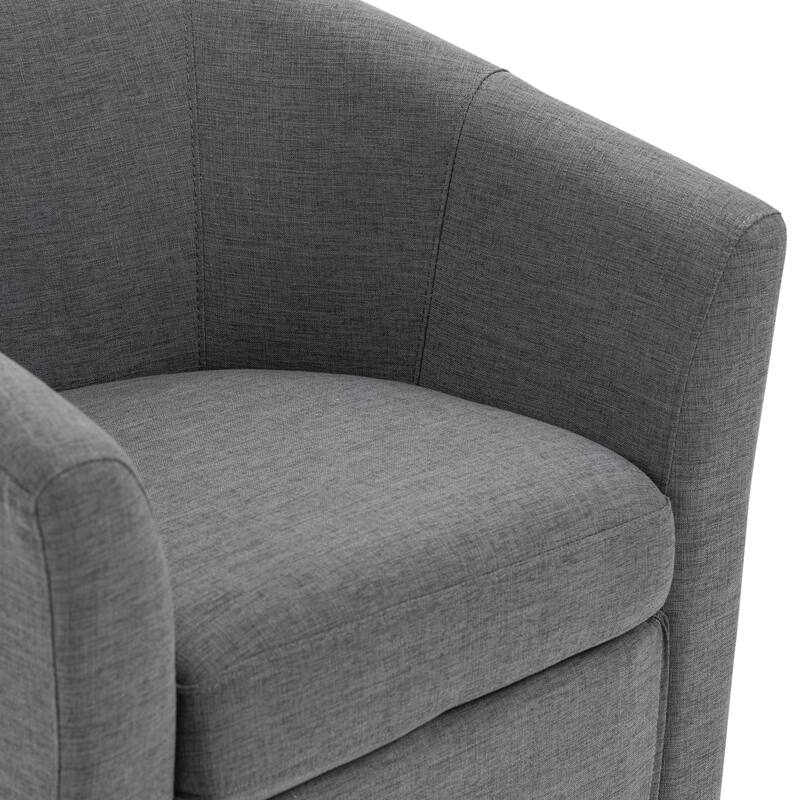 Linen Armchair Swivel Barrel Accent Chairs for Living Room