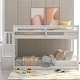 preview thumbnail 13 of 16, Twin over Twin Floor Kids Bunk Bed, Ladder with Storage, Gray