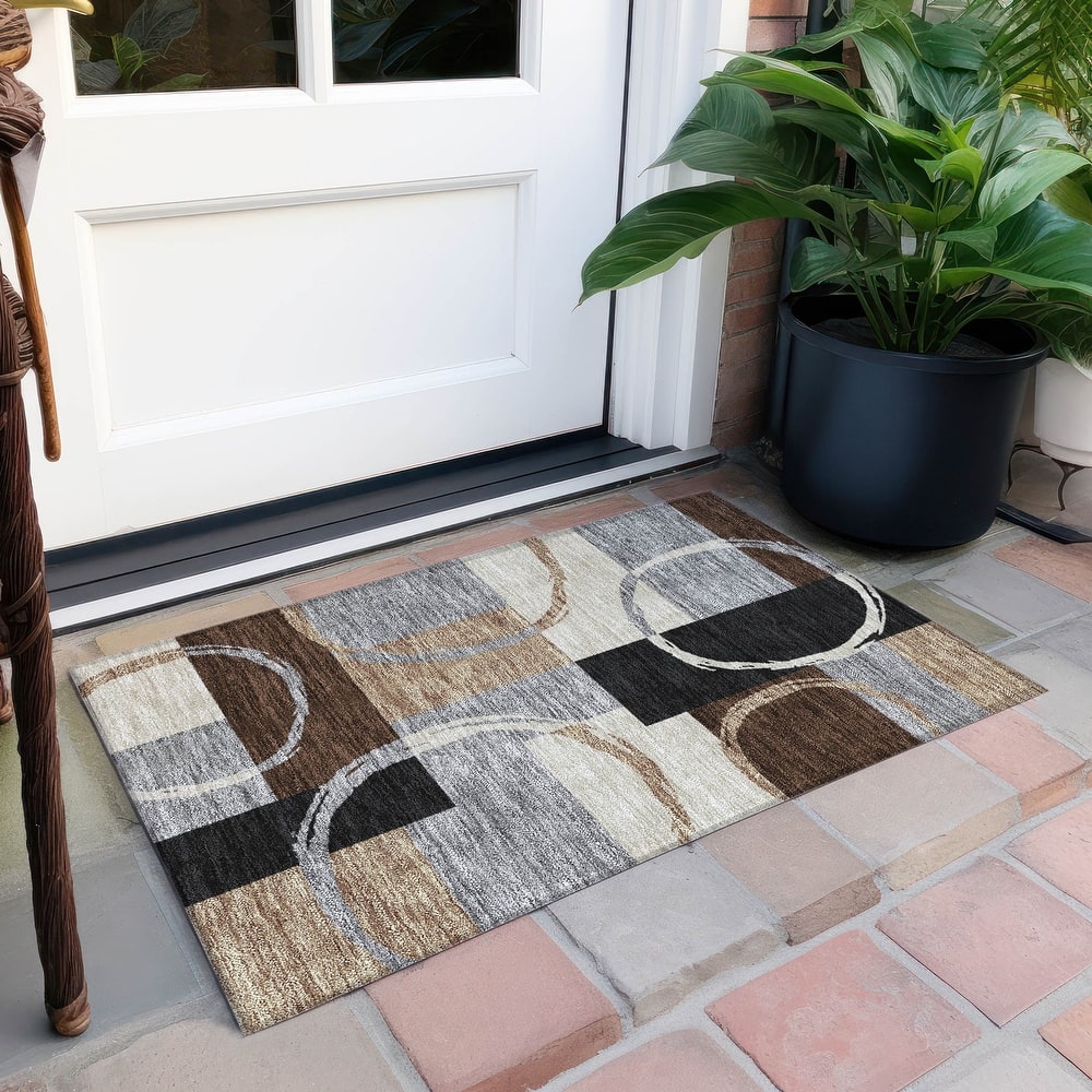 Machine Washable Indoor/ Outdoor Contemporary Chantille Rug