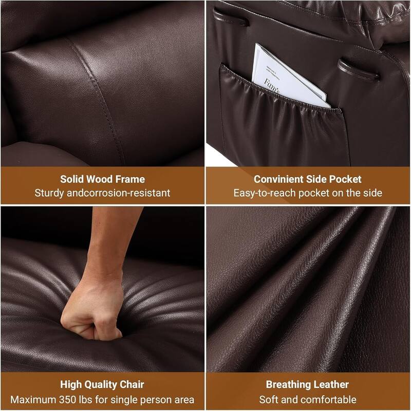 Adjustable Electric Heat and Massage Power Recliner Chair, Single Sofa