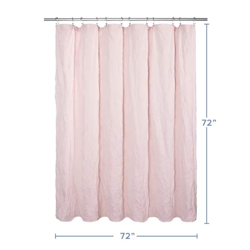 Crinkle Eco-friendly Water Repellent Solid Texture Shower Curtain