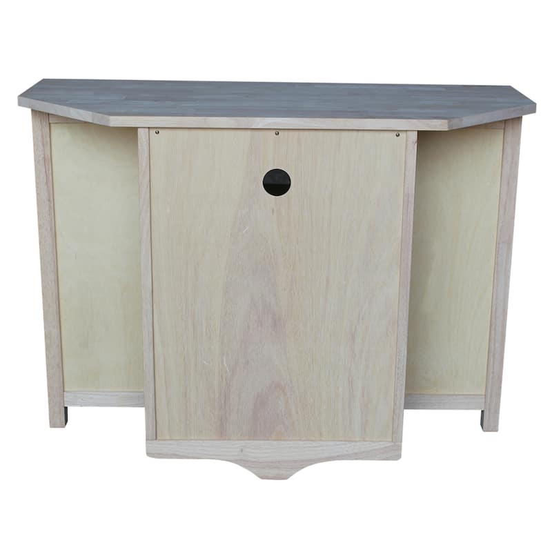 Solid Parawood Corner Entertainment Stand - 39"W x 18"D x 28"H