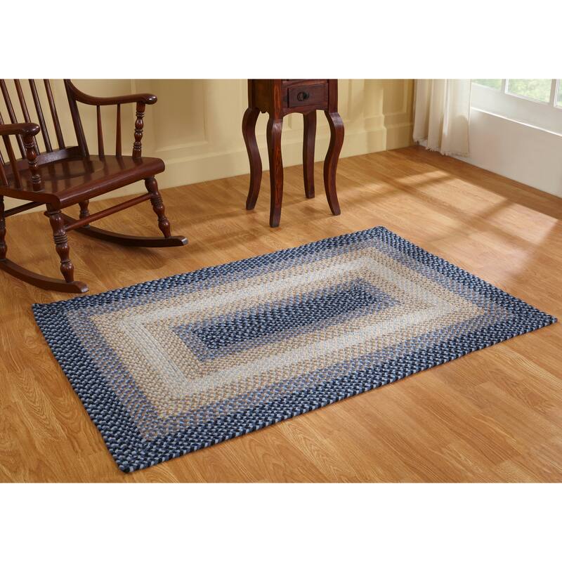 Better Trends Woodbridge Braid 100% Wool Stain Resistant, Double-Sided Reversible Rectangle Indoor Area Utility Rug