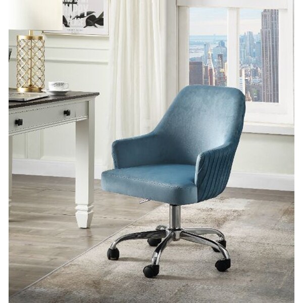 TiramisuBest Office Chair, Blue Velvet with Armless - Overstock - 32902788