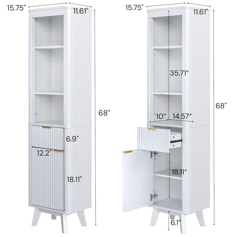 Christopher Knight Home - Modern Linen Tower with Adjustable Shelves, Drawer and Door