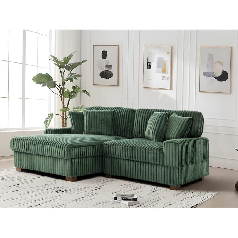 118.4"W Plush Modular Sectional Sofa with Pillows
