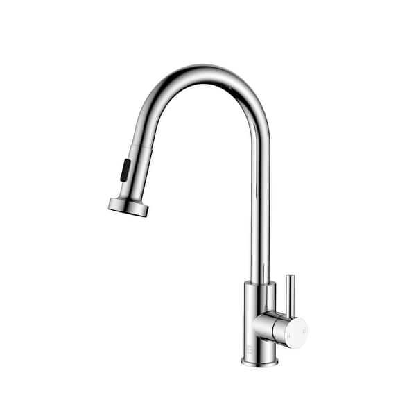 slide 2 of 11, Elegant Lighting FAK-309 Sem 1.8 GPM Single Hole Pull Down Kitchen Chrome