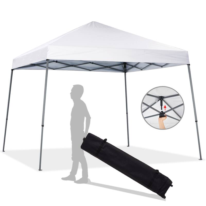 ABCCANOPY Portable Pop Up Canopy Tent Beach Canopy with Large Base - 10x10ft - White