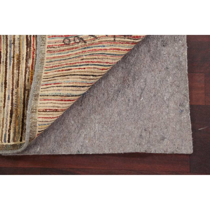 Striped Modern Gabbeh Kashkoli Wool Area Rug Hand-knotted Foyer Carpet - 2'6" x 3'10"