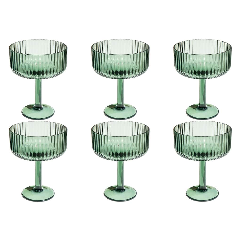 Abode Homewares Mesa Acrylic Coupe Glass - 14 oz - Set of 6