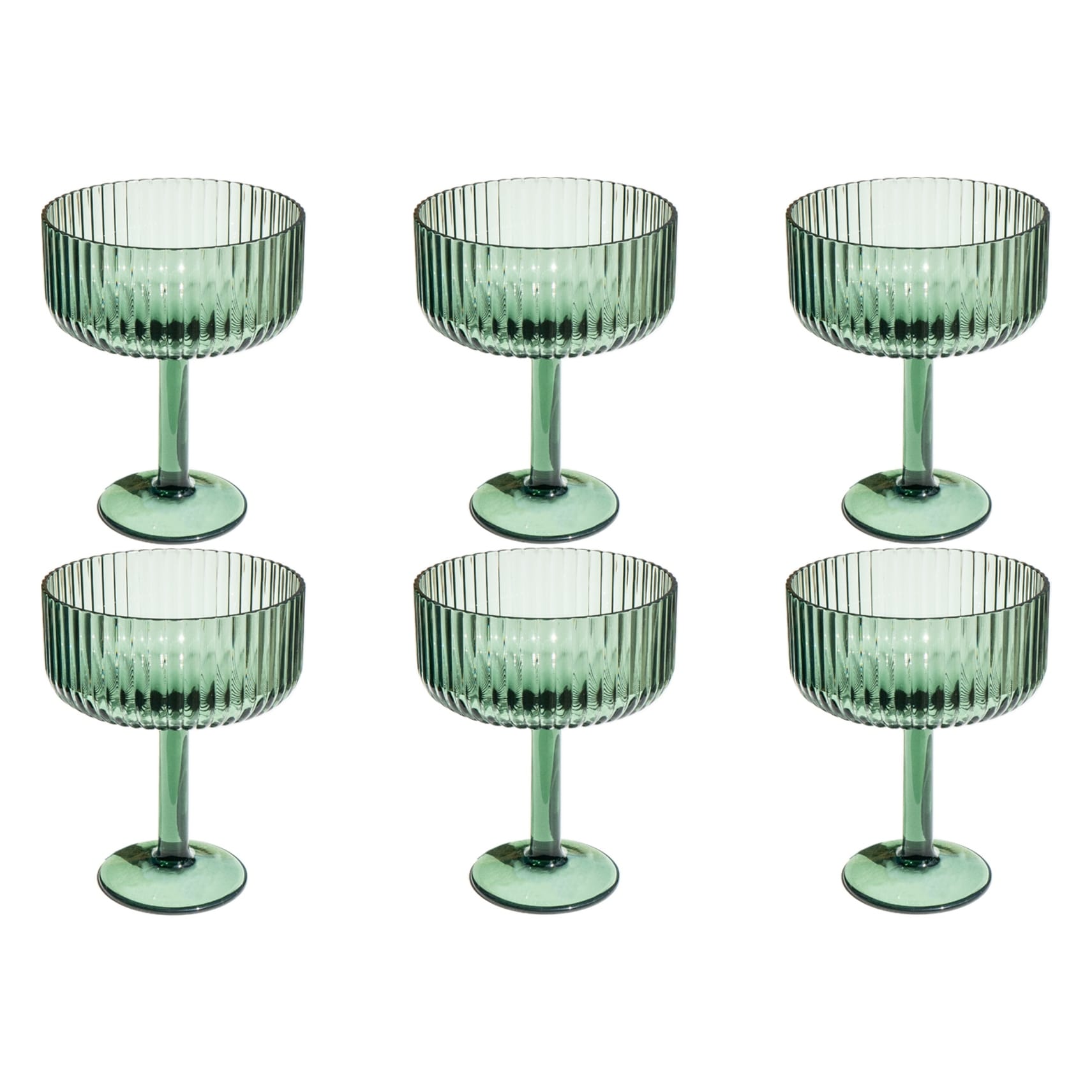 Abode Homewares Mesa Acrylic Coupe Glass - 14 oz - Set of 6