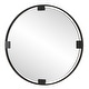 preview thumbnail 4 of 5, Round Framed Wall Mirror - 42.5" - Black