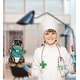 preview thumbnail 4 of 4, DolliBu Standing Marmot Doctor Plush with Cute Scrub Uniform and Cap - 8.5 inches