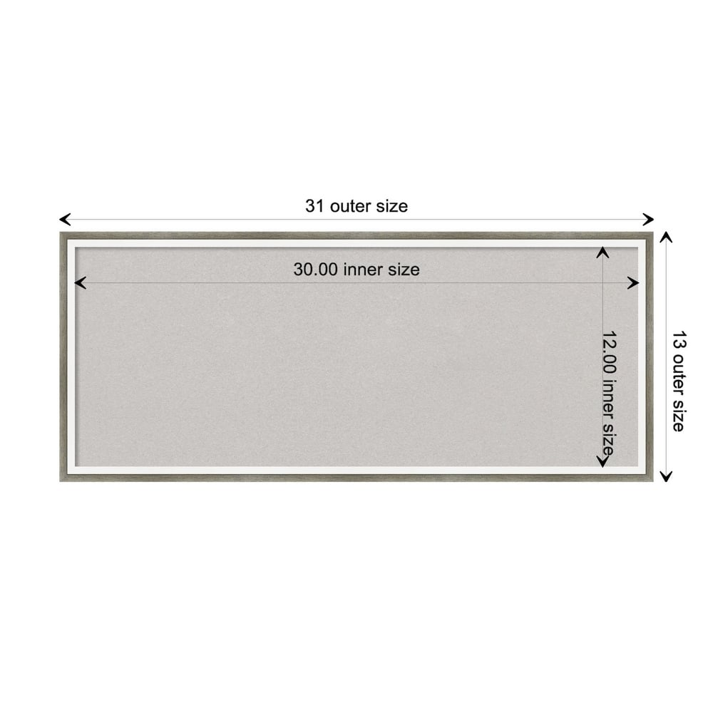 Lucie Wood Framed Grey Corkboard Bulletin Board