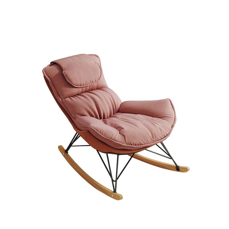 43.30 "W Modern Velvet Upholstered Sliding Rocking Chair with Removable Washable Seat Cushion
