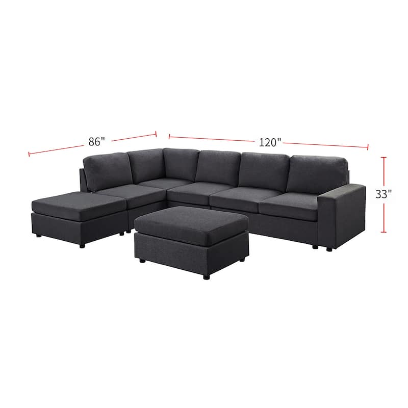 Modular Sectional Sofa with Ottoman