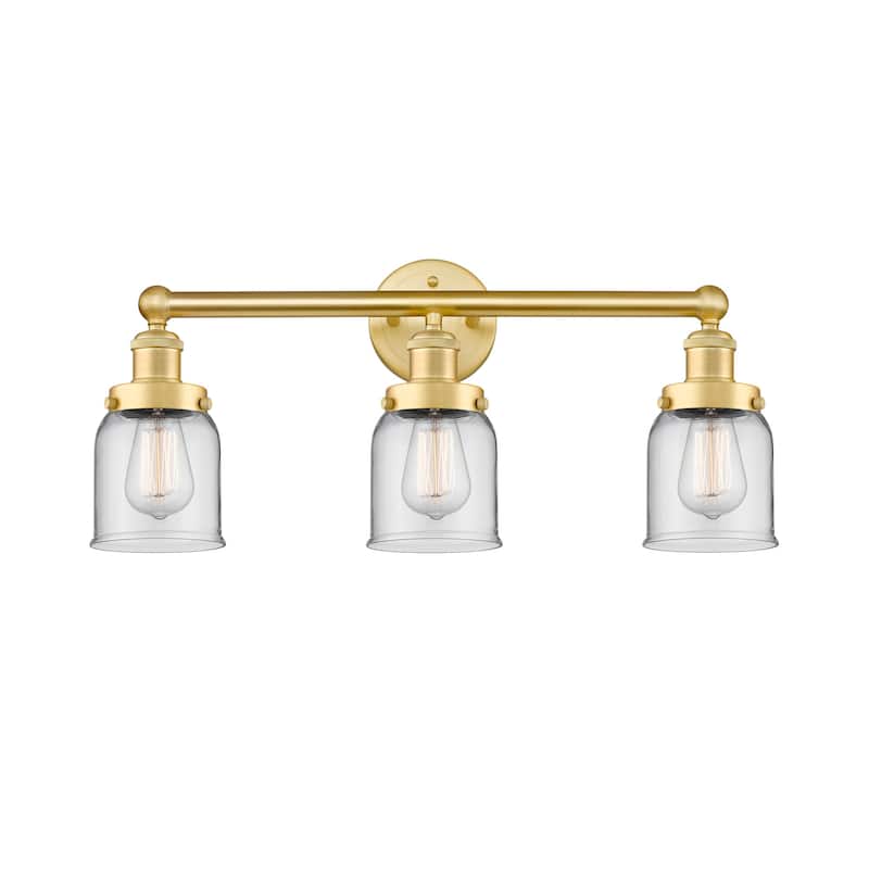 Innovations Lighting 616-3W-10-25 Bell Vanity Bell 3 Light 25" Wide - Satin Gold / Clear / Multi-Colored