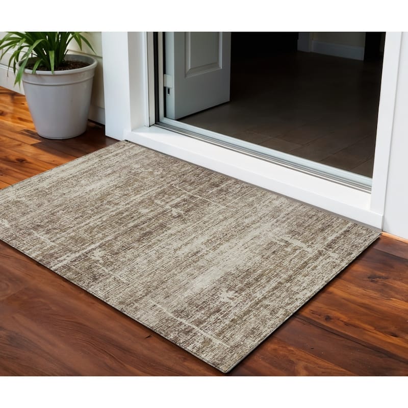 HomeRoots Abstract Transitional Rectangle Outdoor Rug - 3' x 5'