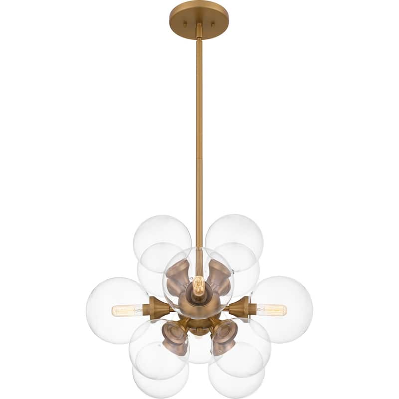 Brushed Weathered Brass Four Light Pendant from the Glinda Collection