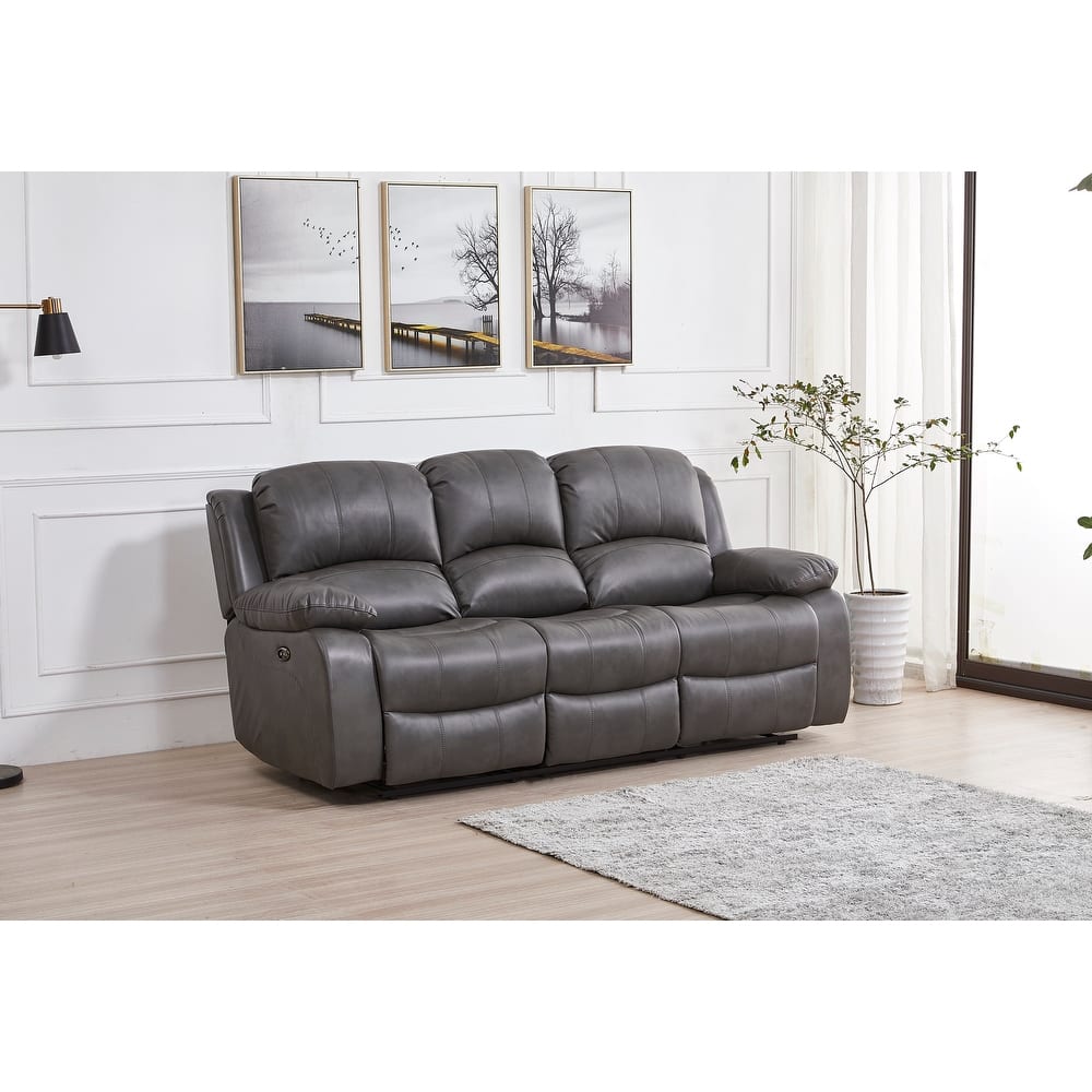 Betsy Furniture Bonded Leather Power Rclining 3-seat Sofa Couch 8018