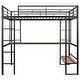 preview thumbnail 10 of 10, Black Full Size Metal Loft Bed with Long Desk and Shelves for Kids